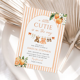 Eine kleine süße Orange Zitrus-Baby-Party Einladung