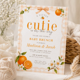 Eine kleine süße orangefarbene Baby-Party zum Brun Einladung