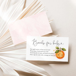 Eine kleine Süsse orangefarbene Babydusche für Kin Begleitkarte