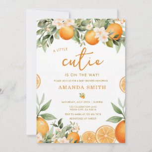 Eine kleine Süße Orangen-Baby-Party kommt Einladung