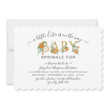 Eine kleine Süsse Orangen Wasserfarben Babydusche