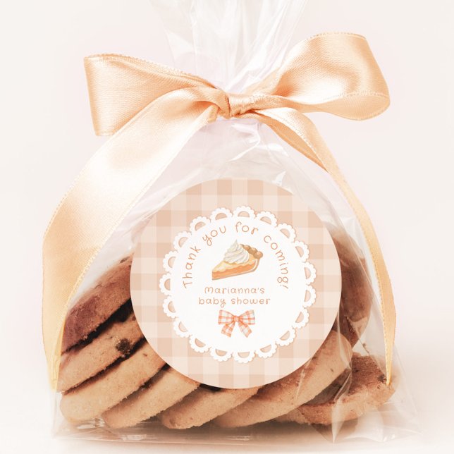 Eine kleine Süsse Pie Baby Dusche Danke Runder Aufkleber (Von Creator hochgeladen)