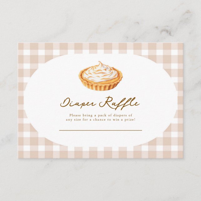 Eine kleine Süsse Pie Baby Duschkabine Raffle Card Begleitkarte (Vorderseite)