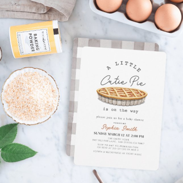 Eine kleine Süsse Pie Erntedank White Baby Dusche Einladung (Von Creator hochgeladen)