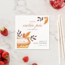 Eine kleine Süsse Pie Fall Floral Baby Dusche Serviette