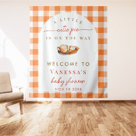 Eine kleine Süsse Pie Fall Thema Babydusche Hinter Wandteppich