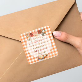 Eine kleine Süsse Pie Floral Fall Themse Baby Dusc Quadratischer Aufkleber