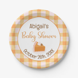 Eine kleine Süsse Pie Gingham Fall Baby Dusche Pappteller