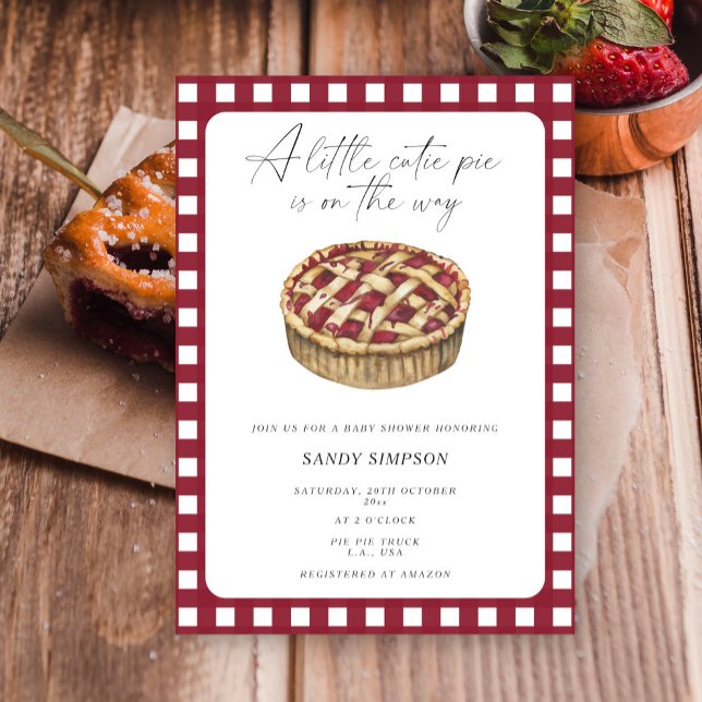 Eine kleine Süsse Pie ist auf dem Weg Baby Dusche Einladung (Von Creator hochgeladen)