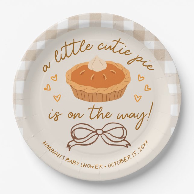 Eine kleine Süsse Pie ist unterwegs Pappteller (Vorderseite)