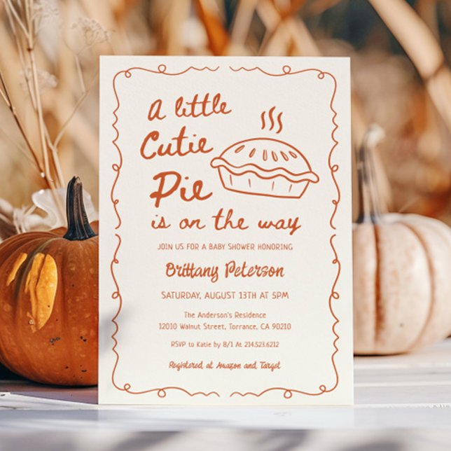 Eine kleine Süsse Pie ist unterwegs Pie Baby Dusch Einladung (Von Creator hochgeladen)