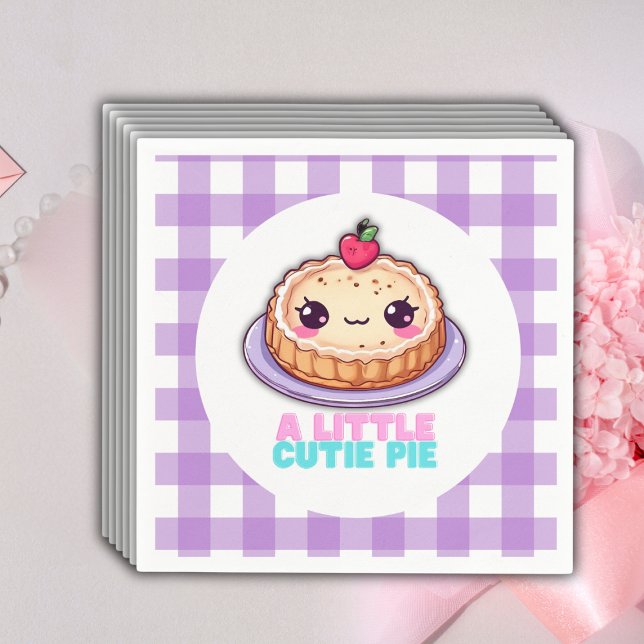 Eine kleine Süsse Pie Kawaii Lila Karierte Babydus Serviette (Von Creator hochgeladen)