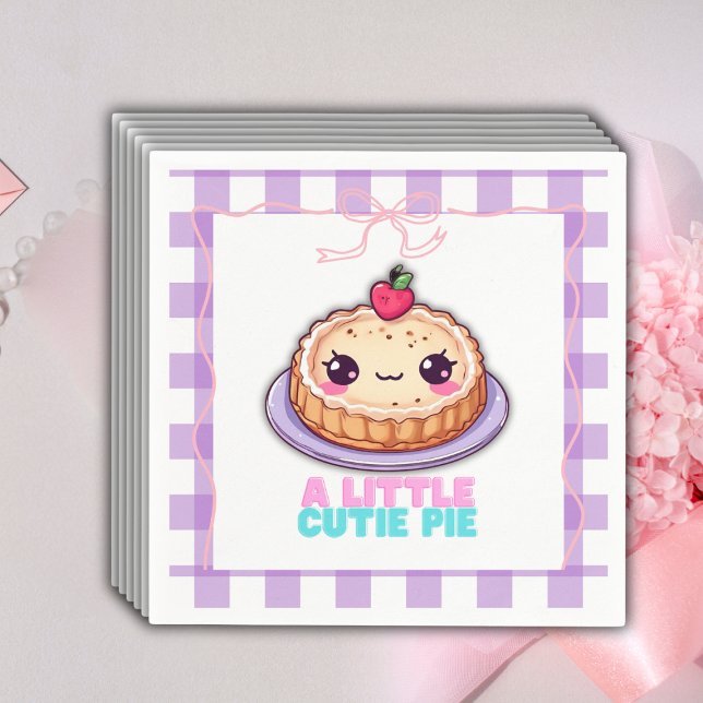 Eine kleine Süsse Pie Kawaii Lila Karierte Babydus Serviette (Von Creator hochgeladen)