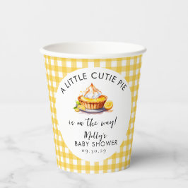 Eine kleine Süsse Pie Lemon Gingham Baby Dusche Pappbecher