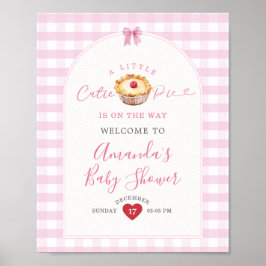 Eine kleine Süsse Pie Pink Kariert Cherry Begrüßun Poster