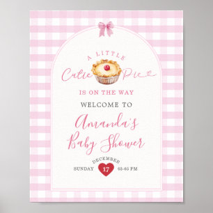 Eine kleine Süsse Pie Pink Kariert Cherry Begrüßun Poster