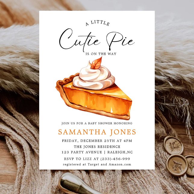 Eine kleine Süsse Pie Pumpkin Fall Baby Dusche Einladung (Von Creator hochgeladen)