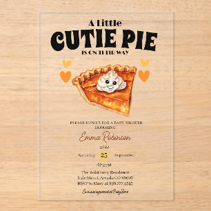 Eine kleine Süsse Pumpkin Pie Herbst Baby Dusche Acryleinladungen