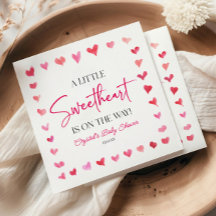 Eine kleine süße Red Pink Hearts Baby Dusche