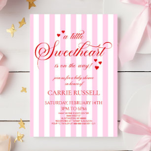 Eine kleine Süße Rosa Rote Herzen Babyparty Einladung