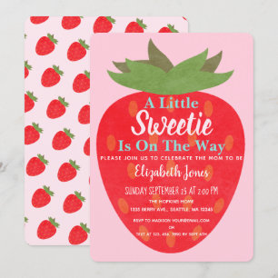 Eine kleine süße Strawberry Baby Dusche Einladung