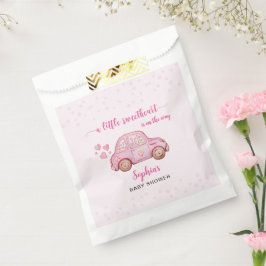 Eine kleine süße Valentine Pink Car Baby Dusche Geschenktütchen