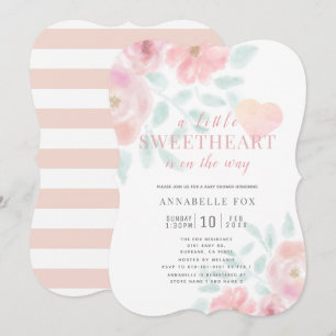 Eine kleine süße Valentine's Blumenbaby-Dusche Einladung
