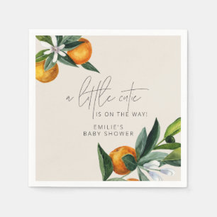 Eine kleine Süsse Zitrus Orange Fruit Baby Dusche  Serviette