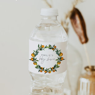 Eine kleine Süsse Zitrus Orange Fruit Baby Dusche Wasserflaschenetikett