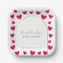 Eine kleine Sweetheart Arch Valentines Baby Dusche Pappteller