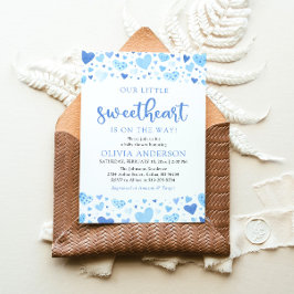 Eine kleine Sweetheart Blue Valentine Baby Dusche Einladung