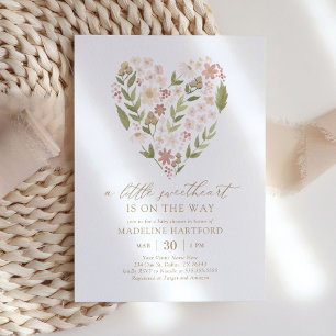 Eine kleine Sweetheart Blumenschmuck-Baby-Dusche Einladung