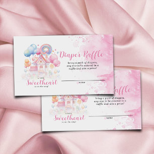 Eine kleine Sweetheart Diaper Raffle Baby Dusche Begleitkarte
