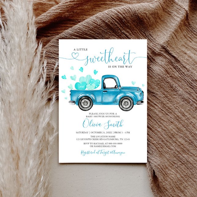 Eine kleine Sweetheart Hearts Baby Dusche Einladung (Von Creator hochgeladen)