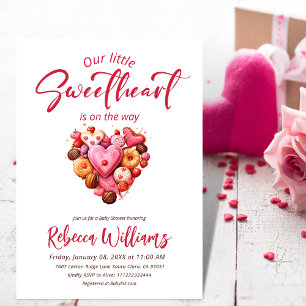 Eine kleine Sweetheart Red Sweet Heart Baby Dusche Einladung