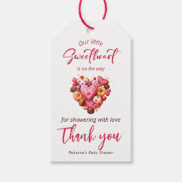 Eine kleine Sweetheart Red Sweet Heart Baby Dusche Geschenkanhänger