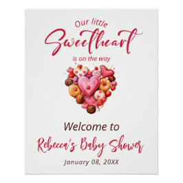 Eine kleine Sweetheart Red Sweet Heart Baby Dusche Poster