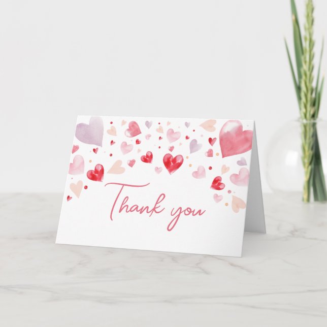 Eine kleine Sweetheart Valentine Baby Dusche Dankeskarte (Vorderseite)