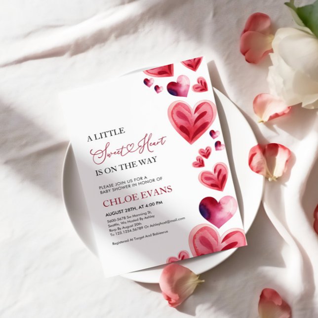 Eine kleine Sweetheart Valentine Baby Dusche Einladung (Von Creator hochgeladen)