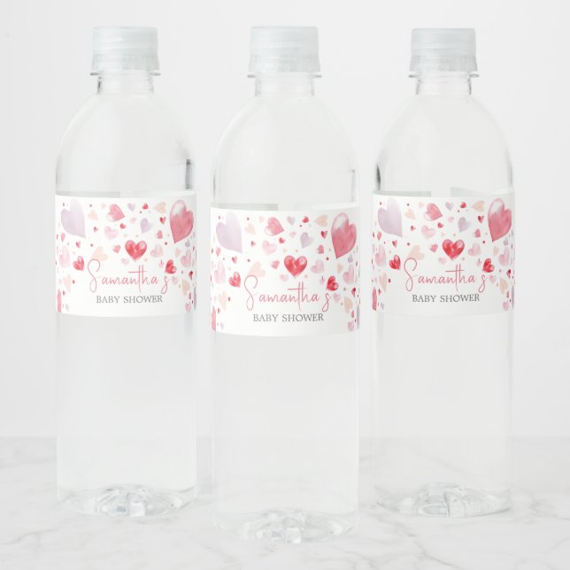 Eine kleine Sweetheart Valentine Baby Dusche Wasserflaschenetikett (Flaschen)