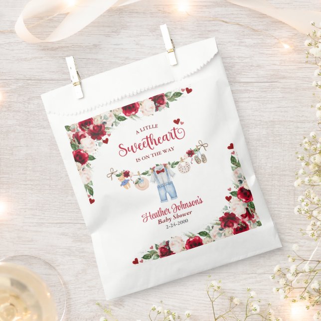 Eine kleine Sweetheart Valentine Boy Baby Dusche Geschenktütchen (Ausgeschnitten)