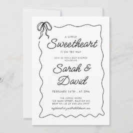 Eine kleine Sweetheart Valentines Bow Baby Dusche Einladung