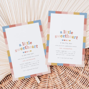 Eine kleine Sweetheart Valentines Retro Baby Dusch Einladung