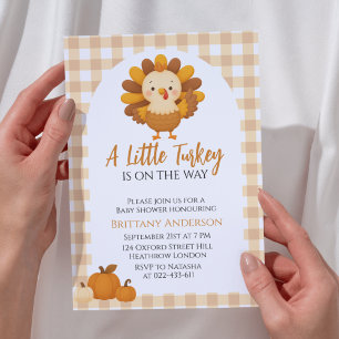 Eine kleine Truthahn-Baby-Party zum Erntedankfest Einladung