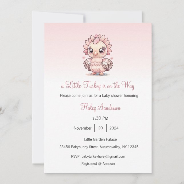 Eine kleine Türkei ist auf dem Weg zur Einladung,  Einladung (Vorderseite)