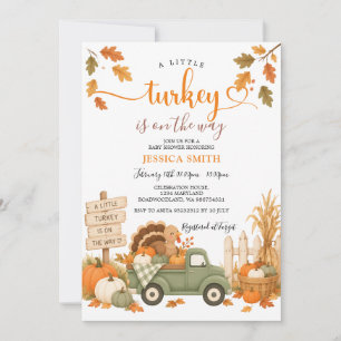 Eine kleine Turkey ist auf dem Weg Baby Shower Her Einladung