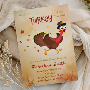 Eine kleine Turkey ist auf dem Weg Baby Shower Par Einladung