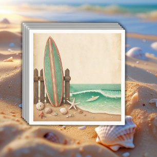Eine kleine Vintage Babydusche für Surfer Serviette