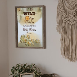 Eine kleine Wild One Bears Woodland Babydusche Poster