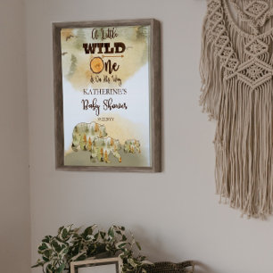Eine kleine Wild One Bears Woodland Babydusche Poster